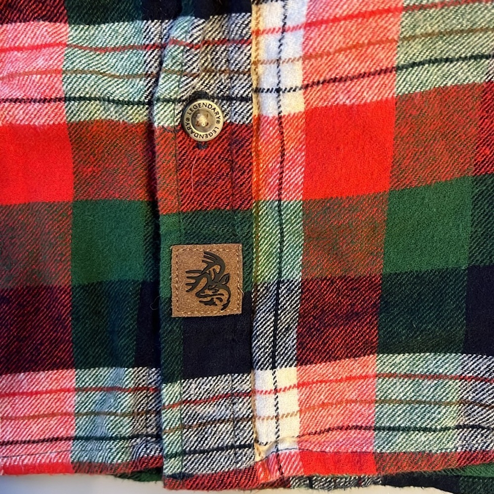Legendary Whitetails Men's Buck Camp Flannel Long Sleeve Plaid Corduroy Cuffs XL - Picture 9 of 10